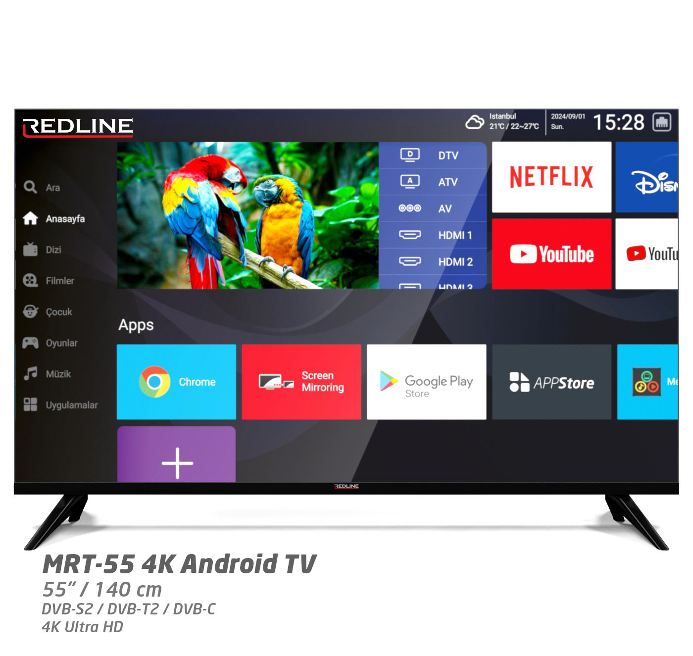 REDLİNE SIFIR TV SATIŞI 55 İNC