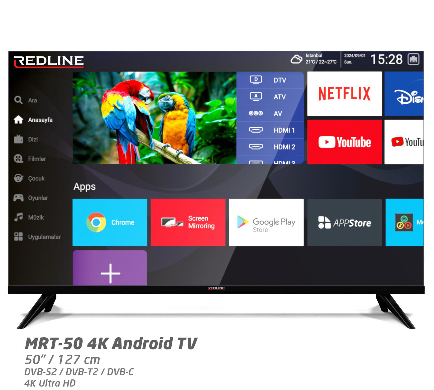 REDLİNE SIFIR TV SATIŞ 50 İNC